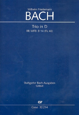 Trio D-Dur BR-WFB:B14 (Fk48) fr 2 Flten und Bc Partitur und Stimmen (Bc nicht ausgesetzt)