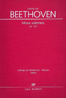 Missa solemnis D-Dur op.123 fr Soli, gem Chor und Orchester Studienpartitur