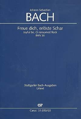 Freue dich, erlste Schar Kantate Nr.30 BWV30 Klavierauszug (dt/en)