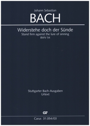 Widerstehe doch der Snde Kantate Nr.54 BWV54 Klavierauszug (dt/en)