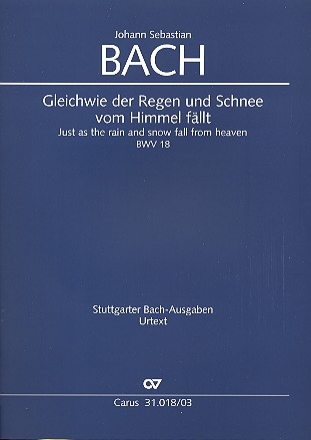 Gleichwie der Regen und Schnee vom Himmel fllt Kantate Nr.18 BWV18 Klavierauszug (en/dt)