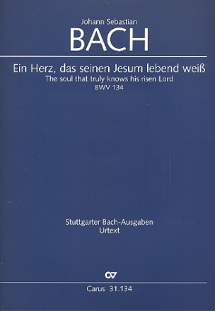 Ein Herz das seinen Jesum lebend wei Kantate Nr.134 BWV134 Partitur (en/dt)