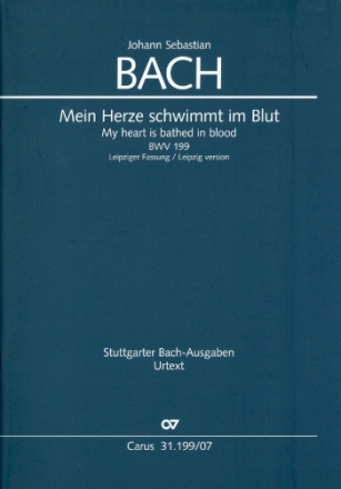 Mein Herze schwimmt im Blut (Leipziger Fassung) Kantate Nr.199 BWV199 Studienpartitur (dt/en)