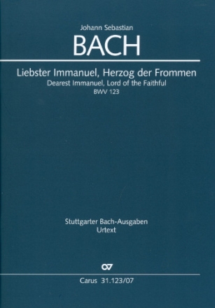 Liebster Immanuel Herzog der Frommen Kantate Nr. Nr.123 BWV123 Studienpartitur (dt/en)