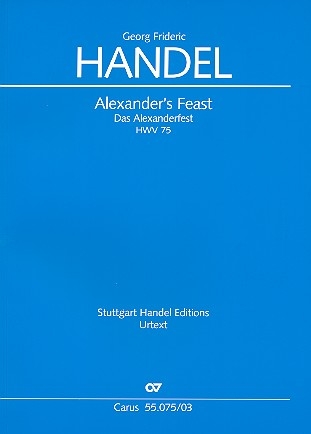 Alexander's Feast HWV75 (2 Fassungen) fr Soli, gem Chor und Orchester Klavierauszug (dt/en)