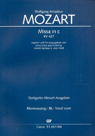 Messe c-Moll KV427 fr Soli, gem Chor und Orchester Klavierauszug XL im Grodruck