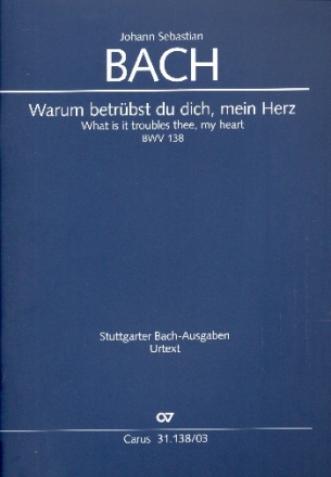 Warum betrbst du dich mein Herz Kantate Nr.138 BWV138 Klavierauszug (dt/en)