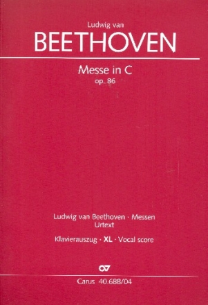 Messe C-Dur op.86 fr Soli, gem Chor und Orchester Klavierauszug XL im Grodruck