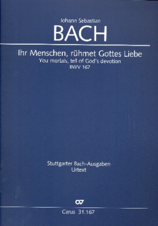 Ihr Menschen rhmet Gottes Liebe Kantate Nr.167 BWV167 Partitur (dt/en)