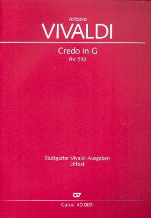 Credo G-Dur RV592 fr Soli, gem Chor und Orchester Partitur