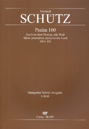 Jauchzet dem Herrn alle Welt SWV493 (vervollstndigte Fassung) fr 8 Stimmen (Doppelchor) und Bc Partitur (dt)