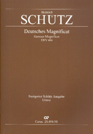 Deutsches Magnificat SWV494 (vervollstndigte Fassung) fr 8 Stimmen (Doppelchor) und Bc Partitur mit Umschlag (dt)