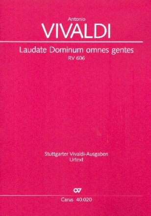 Laudate Dominum omnes gentes RV606 fr gem Chor, Streicher und Bc Partitur