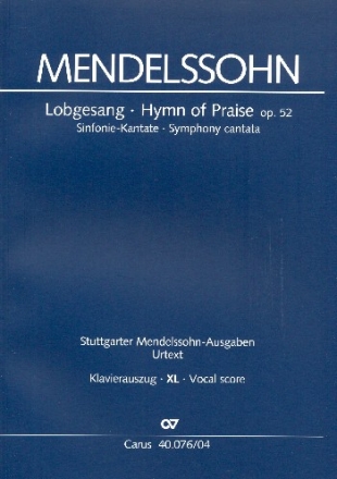 Sinfonie B-Dur Nr.2 op.52 fr Soli, gem Chor und Orchester Klavierauszug XL im Grodruck (dt/en)