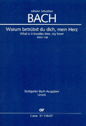 Warum betrbst du dich mein Herz Kantate Nr.138 BWV138 Studienpartitur (dt/en)