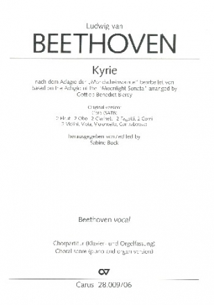 Kyrie nach dem Adagio der Mondscheinsonate op.27,2 (cis-Moll) fr gem Chor und Orgel Chorpartitur (fr Fassung mit Orgel oder Klavier)