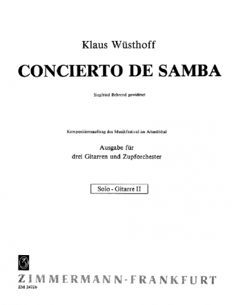 Wsthoff, K., Concierto de Samba fr 3 Gitarren und Zupforchester fr Gitarre 2