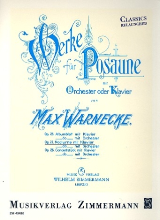 Nocturne op.27 fr Posaune und Klavier (Orchester) Reprint