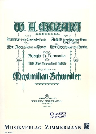 Adagio fr Harmonika fr Flte, Oboe (Violine/Flte) und Viola Stimmen,  Reprint