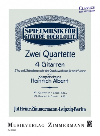 Quartett c-Moll Nr.2 fr 4 Gitarren (2 Terz-, Prim-, Quintbassgitarre) Partitur und Stimmen