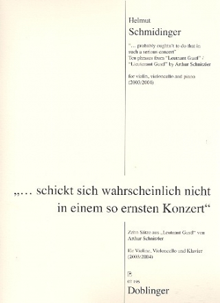 Schickt sich wahrscheinlich nicht in einem so ernsten Konzert fr Violine, Violoncello und Klavier Stimmen