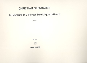 BruchStck 9 - vierter Streichquartettsatz fr Streichquartett Partitur