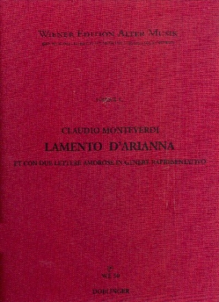 Lamento d'Arianna et con due lettere amorose in genere rapresentativo  Partitur und kristischer Bericht,  gebunden