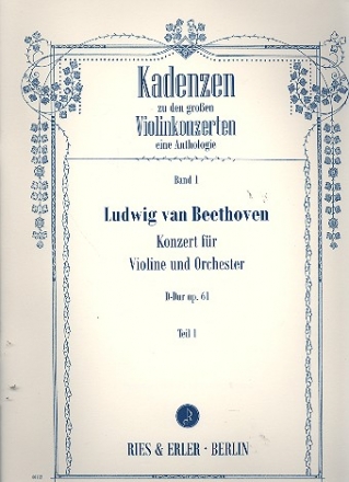 Kadenzen zu den groen Violinekonzerten Band 1 - Beethoven Teil 1 fr Violine