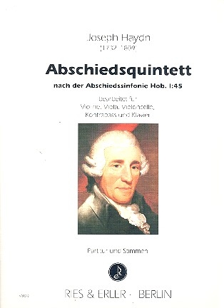 Abschiedsquintett nach Hob.I:45 fr Violine, Viola, Violoncello, Kontrabass und Klavier Stimmen