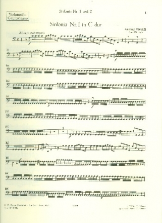 Sinfonia Nr.1 RV719 und Nr.2 RV146 fr Streicher und Bc Violoncello / Kontrabass