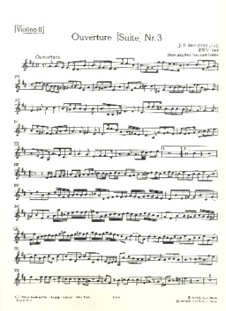 Ouvertre D-Dur Nr.3 BWV1068 fr Orchester Violine 2,  Archivkopie