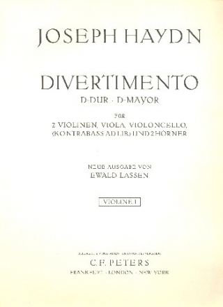 Divertimento D-Dur Hob.II:22 fr 2 Hrner, 2 Violinen, Viola und Violoncello (Kontrabass ad lib) Violine 1