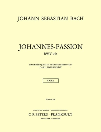 Bach, J.S. Johannes-Passion f. Solost., ...245, St., VA., GH. Johannes-Passion (E:Va)