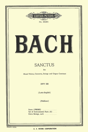 Bach, J.S. / Bea: Pinkham, D. Sanctus D-Dur BWV 238, Partitur Sanctus D-Dur BWV 238 (P)