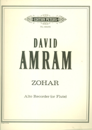 Zohar for alto recorder or flute