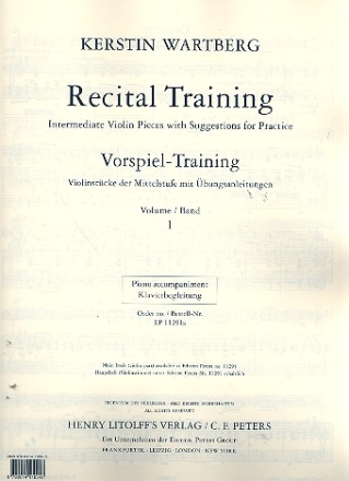 Vorspiel Training Band 1 fr Violine Klavierbegleitung