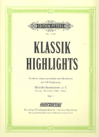 Klassik Highlights Band 2 (+CD) fr Melodieinstrument in C (Violine/Flte/Oboe/Blockflte)