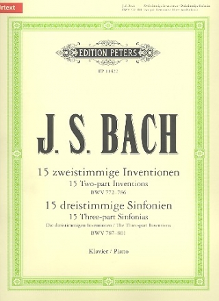 15 zweistimmige Inventionen und 15 dreistimmige Sinfonien fr Klavier