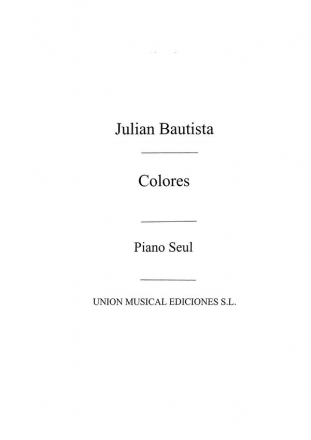 Colores, Seis Piezas For Piano Klavier Buch