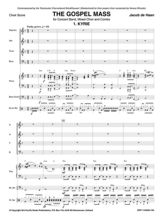 The Gospel Mass for mixed choir, concert Band and combo piano score