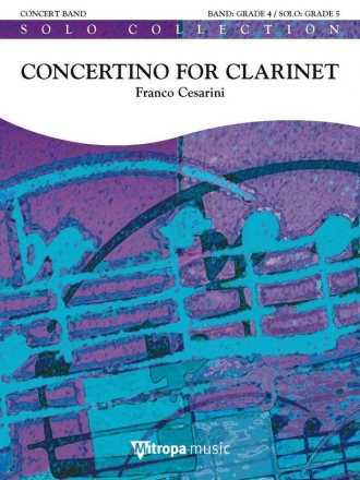 Franco Cesarini, Concertino for Clarinet Concert Band/Harmonie and Clarinet Partitur