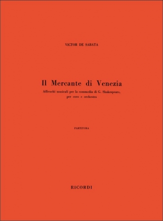 Victor de Sabata, Il Mercante Di Venezia Voices and Orchestra Partitur