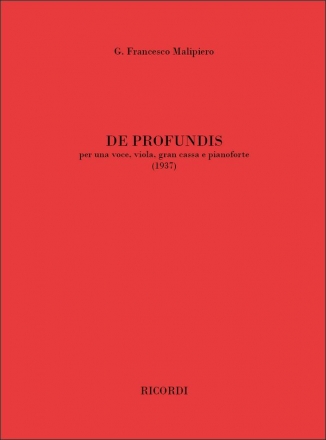 Gian Francesco Malipiero, De Profundis Voice and ensemble Partitur