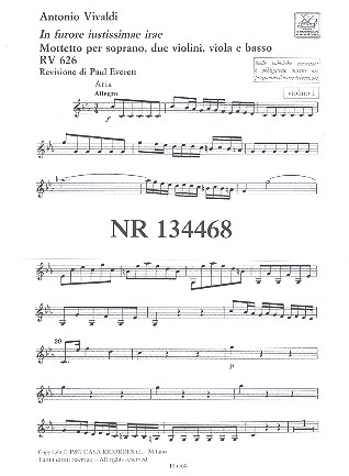 In furore iustissimae irae RV626 fr Sopran, 2 Violinen, Viola und Bc Streicherstimmen (3-3-2-2)