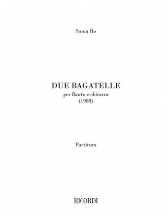 Sonia BO, Due Bagatelle Flte und Gitarre Buch