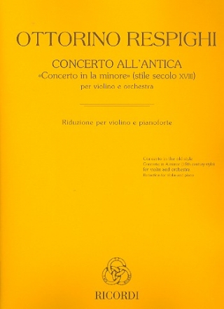 Concerto all'antica per violino e orchestra per violine e pianoforte