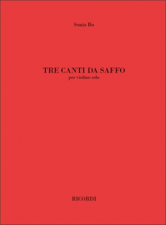 Sonia BO, Tre canti da Saffo Violin Buch