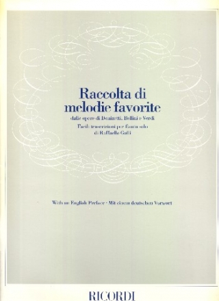 Raccolta di melodie favorite dalle opere di Donizetti, Bellini e Verdi per flauto