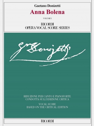 Anna Bolena Volume 1 and Volume 2 per canto e pianoforte 2 books