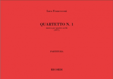 Luca Francesconi, Quartetto N. 1 Streichensemble Partitur + Stimmen